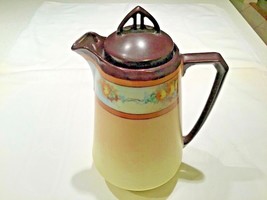 Chocolate Pot Hand Painted Porcelain Silesia Circa 1920 - $63.58