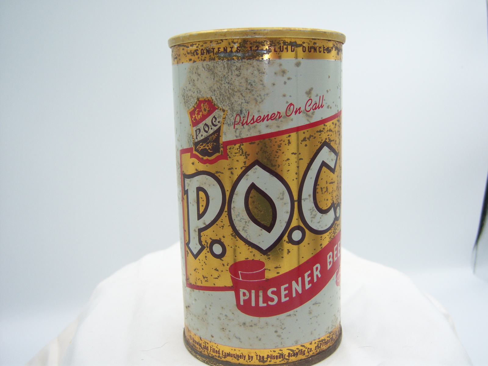 RS - 1970&#39;s POC Pilsener Beer Brew Co Pittsburgh PA 12 oz EMPTY Beer Can - $4.00