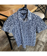 Marc Anthony Men’s M Stretch Slim Fit Short Sleeve Button-Up Shirt Blue ... - $41.01 CAD