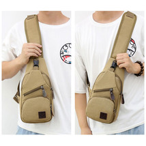 Mens Shoulder Bag Men Sling Crossbody Soft Chest Bags Canvas Casual Back... - £16.77 GBP