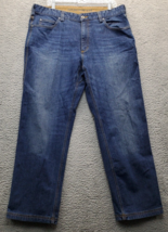 Duluth Jeans Mens Size 38X30 Blue Denim Relaxed Fit Flex Ball Room Straight Leg - £15.17 GBP