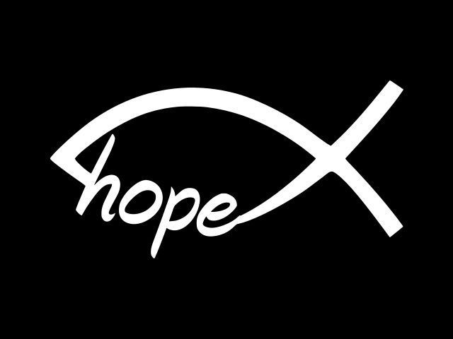 CHRISTIAN FISH HOPE Vinyl Decal Car Sticker Wall Truck CHOOSE SIZE COLOR