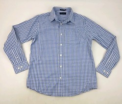 Denim &amp; Flower Button Up Check Blue White Medium Note To Self Relax  - $17.72