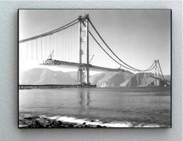 Rare Framed Golden Gate Bridge Construction Vintage Photo. Jumbo Giclée Print - £14.35 GBP