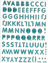 ABC Letter School Craft Sticker Decal Size 13x10cm/5x4inch Glitter Metallic D166 - £2.74 GBP