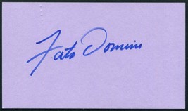 FATS DOMINO SIGNED 3X5 INDEX CARD ROCK GREAT AIN&#39;T THAT A SHAME BLUEBERR... - $27.43