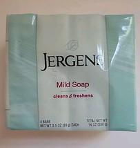 4 Bars Jergens Mild Soap Cleans &amp; Freshens Bar Soap 3.5oz Bath Bars New Sealed - $24.18