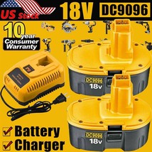 2Pack 18V 18Volt Dc9098 Dc9099 2X Battery+ Charger Replacement - £68.10 GBP