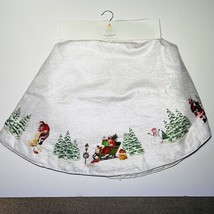 Christmas Tree Skirt Isaac Mizrahi New York 54 Inch Santa Claus Scene Treeskirt - £44.36 GBP