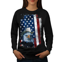 Wellcoda Eagle Cowboy Hat Flag Womens Sweatshirt, Eagle Casual Pullover Jumper - $28.91+