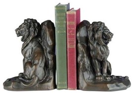 Bookends Lion Mouse Friend King of the Jungle Hand Painted Resin OK Casting - £164.34 GBP