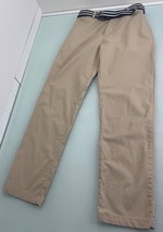 Polo Ralph Lauren Khaki Chino Pants Boys Size 18 30X29 Stretch With Belt... - $24.72