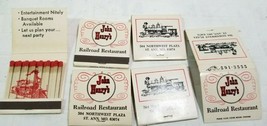 Vtg Lot Of 6 Feature Matchbooks John Henry&#39;s Railroad Restaurant Steam Engine D4 - £5.28 GBP
