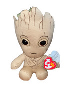 Marvel Ty Beanie Babies 6&quot; GROOT Guardians of the Galaxy Stuffed Plush Toy - £4.71 GBP