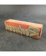 Vintage Letterpress Printing Block &quot;Reduced&quot; Cursive Serif 3 9/16&quot;  Meta... - $34.28 CAD