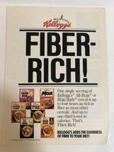 1983 Kelloggs Fiber Rich Cereal Vintage Print Ad Advertisement pa30 - £6.87 GBP