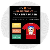 Heat Transfer Paper For T Shirts 20 Sheets, 8.5" X 11" Printable Heat Transfer V - £26.70 GBP