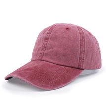 HOT Dark Red Dyed Washed Retro Cotton - Plain Polo Baseball Ball Cap Hat... - £12.61 GBP