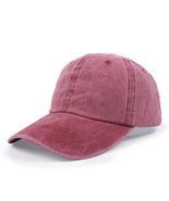 HOT Dark Red Dyed Washed Retro Cotton - Plain Polo Baseball Ball Cap Hat Unisex - £12.62 GBP