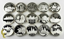1996 - 2010 Russie 25 Roubles, 5oz Argent Comm. Preuve Pièces plein De 15 - $12,787.33 CAD