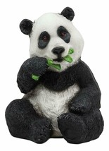 Realistic Lifelike Adorable China Giant Panda Bear Eating Bamboo Statue ... - £19.80 GBP