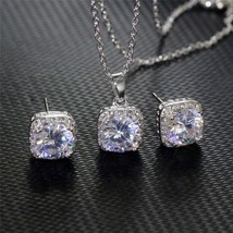 Ekopdee Hot Sale Cubic Zirconia Jewelry For Women Dainty Square Shape St... - $21.53