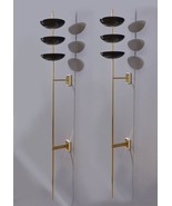 Stilnovo, large pair of three-bowl sconces in brass and enamel, Italy, 1... - £561.21 GBP