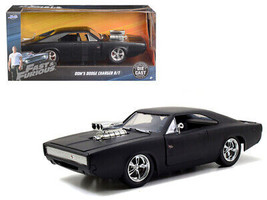 Dom&#39;s 1970 Dodge Charger R/T Matt Black Fast &amp; Furious Movie 1/24 Diecast Car Ja - £32.34 GBP