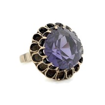 Authenticity Guarantee 
Vintage 1950&#39;s Lab-Created Alexandrite Cocktail Ring ... - £715.29 GBP