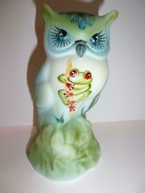 Fenton Glass &quot;Red Eyed Tree Frog&quot; Rainforest Owl Figurine Ltd Ed #25/41 M Kibbe - £177.91 GBP