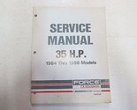 1984 Thru 1986 Forza Fuoribordo 35 HP Motori Servizio Manuale Stain Worn... - $23.95