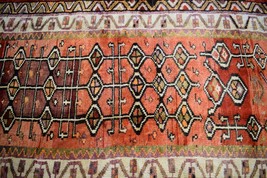 4 x 6&#39;6 Geometric S Antique Vintage Handmade Wool Area Rug Nomad Oriental Carpet - £478.05 GBP