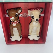 Rudolph the Red Nosed Reindeer &amp; Clarice Ceramic Salt And Pepper Shakers NEW - $21.78