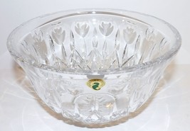 Beautiful Waterford Crystal Cut Hearts 8&quot; Bowl ~ Artist Signed J Perez~ - £91.28 GBP