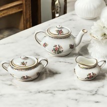 Vintage Coalport England Ming Rose Pattern Mini Tea Set Miniature 5 Pieces - $102.86 CAD