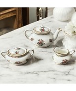 Vintage Coalport England Ming Rose Pattern Mini Tea Set Miniature 5 Pieces - $102.86 CAD