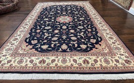 Navy Blue Pak Per&#39;sian Rug 6x10 Floral Medallion Traditional Fine 240 KPSI - £2,128.63 GBP