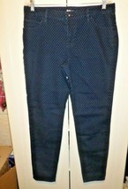 Style &amp; Co Women&#39;s Dark Blue Black Polka Dot Denim Skinny Jeans Sz 12 MINT  - £19.73 GBP
