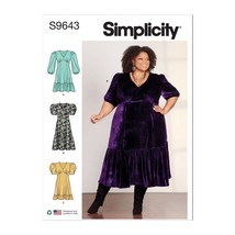 Simplicity Sewing Pattern 9643 R11672 Dress Plus Size Women Size 30W-38W - £9.42 GBP