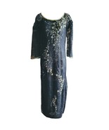 NWOT Women&#39;s Custom Design Black Lace Crystal Embellished Ao Dai Size 6 - £56.09 GBP