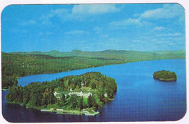 Postcard New York Green Island Lake George Sagamore Hotel Crown Island Bolton - £2.64 GBP