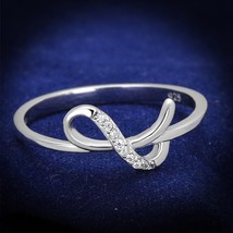 Round Cut Pave CZ Infinity Shape Band 925 Sterling Silver Wedding Ring Sz 5-9 - £46.10 GBP