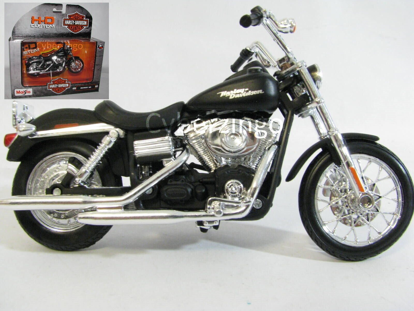 Harley Davidson 2006 Dyna Street Bob Matt Blk 1:18 Scale Maisto Motorcycle Model - $27.79