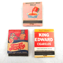 3 Vintage Matchbooks Pepsi Cola Double Dot Hunts Tomato King Edward Cigarillos - $24.99