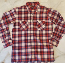Vintage Red Plaid Flannel Shirt Adult Men&#39;s Medium Kingsport Workwear Ex... - £23.19 GBP