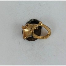 Vintage Horse Head With Horseshoe Gold Tone Lapel Hat Pin - £6.44 GBP