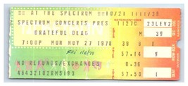 Grateful Dead Concert Ticket Stub Novembre 27 1978 Philadelphia Pennsylvania - £94.17 GBP
