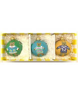 NEW Angela Moore Boxed Set of 3 BABY&#39;S DELIGHT Hand Painted Christmas Or... - £18.67 GBP