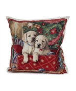 Festive Pups Christmas Tapestry Style Cushion - 45cm x 45cm - £25.84 GBP