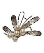 Vtg Japanese Cultured Pearl Cluster Brooch Silver 950 SV Ladies Fashion Pin - £36.54 GBP